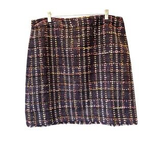 NWOT Talbots Multicolor Midnight Sparkle Tweed A-Line Mini Skirt SZ 16